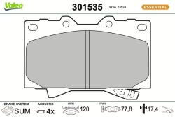 VALEO set placute frana, frana disc VALEO FIRST 301535 (301535)