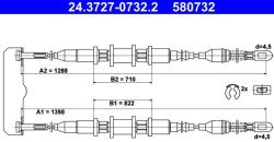 ATE Cablu, frana de parcare ATE 24.3727-0732.2 (24.3727-0732.2)