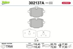 VALEO set placute frana, frana disc VALEO 302137A (302137A)
