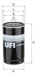 UFI Filtru ulei UFI 23.651. 00 (23.651.00)
