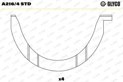 GLYCO Saiba distantier, arbore cotit GLYCO A216/4 STD (A216/4 STD)