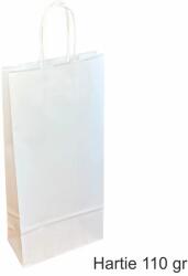 Paper Craft Pungi hartie ALBE - 2 sticle vin, 18x39x8 cm, set 30 buc