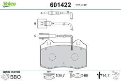 VALEO set placute frana, frana disc VALEO 601422 (601422)