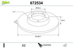 VALEO Disc frana VALEO 672534 (672534)