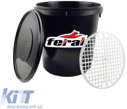  Washing Bucket Round With Grit Guard Black With Lid 18Lt Feral (CGRCMAR6038330)