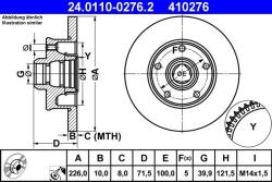 ATE Disc frana ATE 24.0110-0276.2 (24.0110-0276.2)