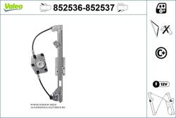 VALEO Mecanism actionare geam VALEO 852536 (852536)
