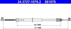 ATE Cablu, frana de parcare ATE 24.3727-1076.2 (24.3727-1076.2)