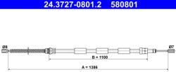 ATE Cablu, frana de parcare ATE 24.3727-0801.2 (24.3727-0801.2)