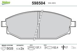 VALEO set placute frana, frana disc VALEO 598504 (598504)