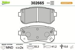 VALEO set placute frana, frana disc VALEO ESSENTIAL 302665 (302665)