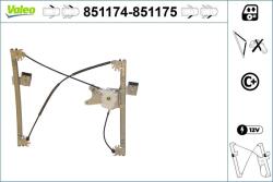 VALEO Mecanism actionare geam VALEO 851174 (851174)