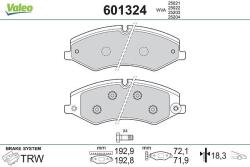 VALEO set placute frana, frana disc VALEO 601324 (601324)