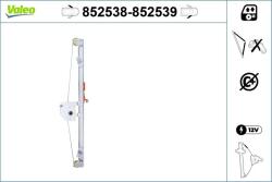 VALEO Mecanism actionare geam VALEO 852538 (852538)
