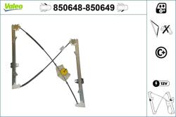 VALEO Mecanism actionare geam VALEO 850648 (850648)