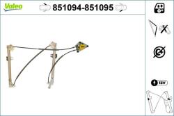 VALEO Mecanism actionare geam VALEO 851095 (851095)