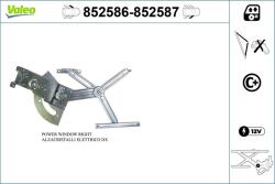 VALEO Mecanism actionare geam VALEO 852587 (852587)