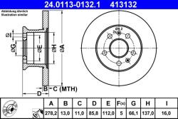 ATE Disc frana ATE 24.0113-0132.1 (24.0113-0132.1)