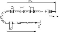 Bosch Cablu, frana de parcare BOSCH 1 987 482 223 (1 987 482 223)