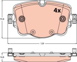 TRW set placute frana, frana disc TRW GDB8399 (GDB8399)