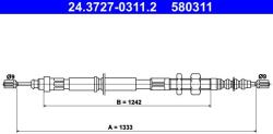 ATE Cablu, frana de parcare ATE 24.3727-0311.2 (24.3727-0311.2)