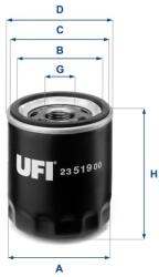 UFI Filtru ulei UFI 23.519. 00 (23.519.00)