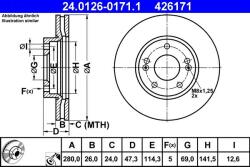 ATE Disc frana ATE 24.0126-0171.1 (24.0126-0171.1)