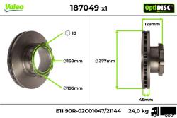 VALEO Disc frana VALEO 187049 (187049) - automobilus