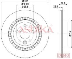 ASHIKA Disc frana ASHIKA 61-00-0325C (61-00-0325C) - automobilus