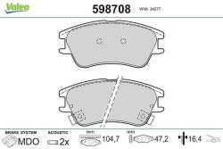 VALEO set placute frana, frana disc VALEO 598708 (598708)