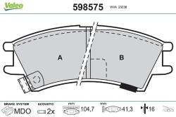 VALEO set placute frana, frana disc VALEO 598575 (598575)