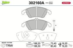 VALEO set placute frana, frana disc VALEO 302160A (302160A)
