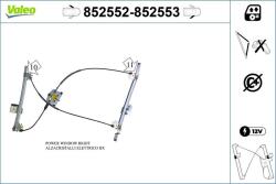 VALEO Mecanism actionare geam VALEO 852552 (852552)
