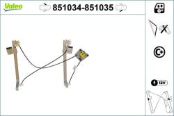 VALEO Mecanism actionare geam VALEO 851035 (851035)