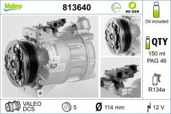 VALEO Compresor, climatizare VALEO RE-GEN REMANUFACTURED 813640 (813640)