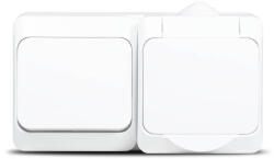 Schneider Electric Priza intrerupator aplicat 16A IP44 alb Cedar Plus (EL0052280)