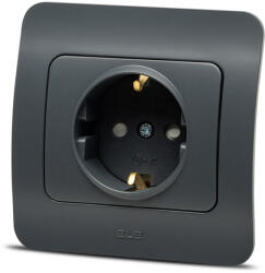 Elbi Priza Schuko cu protectie copii 16A antracit Jazz (EL0072928)