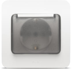 Elbi Priza Schuko cu capac 16A alb mat Jazz (EL0072887)