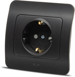 Elbi Priza Schuko cu protectie copii 16A negru mat Jazz (EL0072908)