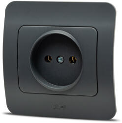 Elbi Priza fara contact de protectie 16A antracit Jazz (EL0072932)
