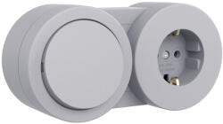 OVIVO Priza cu intrerupator aplicat 16A IP54 gri xOne (EL0083960)