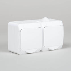 Schneider Electric Priza dubla Schuko aplicata 16A IP44 alba Cedar Plus (EL0055756)