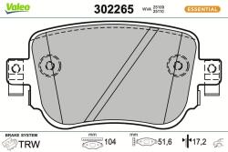 VALEO set placute frana, frana disc VALEO ESSENTIAL 302265 (302265)