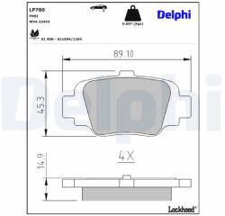 DELPHI set placute frana, frana disc DELPHI LP780 (LP780)