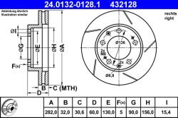 ATE Disc frana ATE 24.0132-0128.1 (24.0132-0128.1)