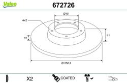 VALEO Disc frana VALEO COATED 672726 (672726)