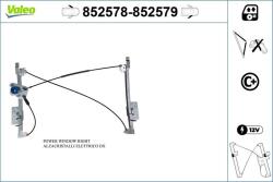 VALEO Mecanism actionare geam VALEO 852579 (852579)