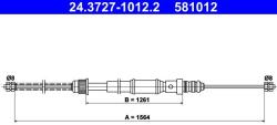 ATE Cablu, frana de parcare ATE 24.3727-1012.2 (24.3727-1012.2)
