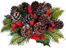 MoftX Inel Decorativ de Craciun pentru Lumanari Conuri de Pin Pomusoare 25cm (1094248)