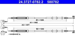 ATE Cablu, frana de parcare ATE 24.3727-0782.2 (24.3727-0782.2)